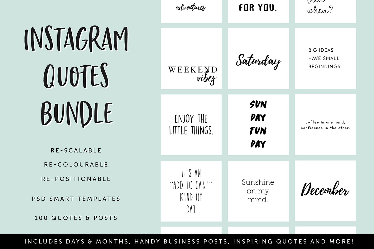 Instagram Quotes Bundle, a Social Media Template by Bold Leap Creative (Photo 1 of 4)