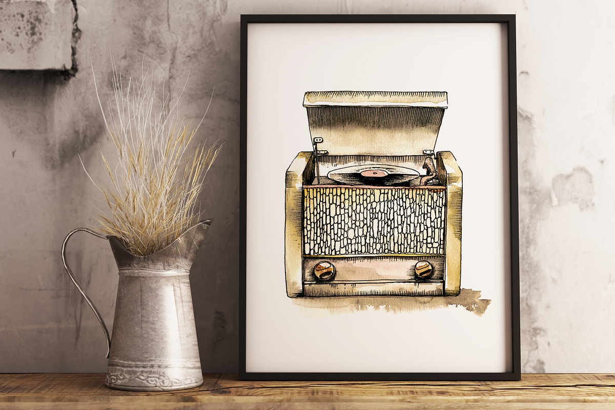 Vintage Lifestyle. Retro devices, a Decorative Illustration by iri-illustration (Photo 2 of 12)