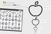 Healthy Food Line Icons Set, an Outline Icon by Voysla's Shop (Thumbnail 3 of 4)