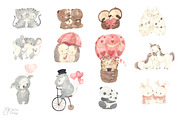 LOVE. Valentine's day collection, an Animal Illustration by OlliArtDesign (Thumbnail 2 of 16)