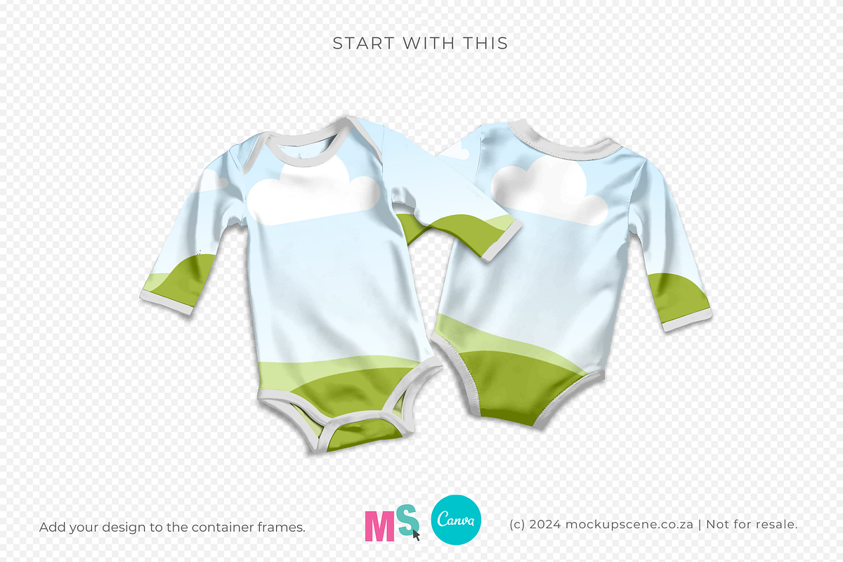 Baby One Piece Canva Smart Mockup, an Apparel Mockup by Mockup Scene (Photo 13 of 16)