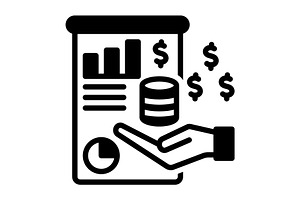 Financing revenue solid icon, a Solid Icon by Creative priyanka