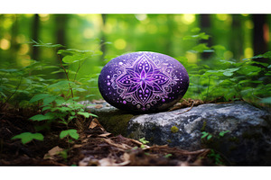 greenery purple mandala ai generated, a Background Photo by pikepicture