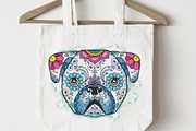 Puppy Calavera Tattoo Style Vector, an Illustration by BAD TASTE (Thumbnail 5 of 7)