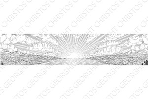 Bay Sea Coast Coastline Beach Cliffs, an Illustration by Christos Georghiou