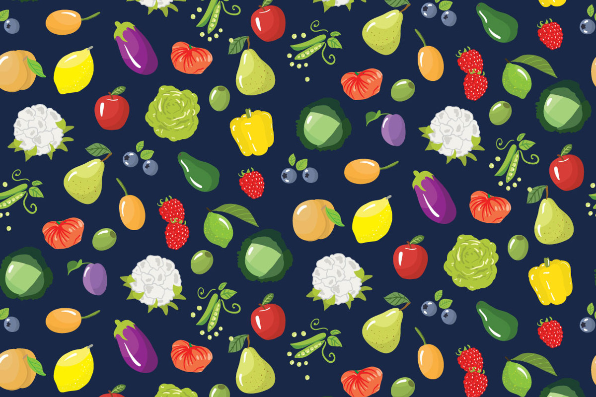 Fruits, vegetables and berries, a Pattern Graphic by merion_merion (Photo 4 of 4)
