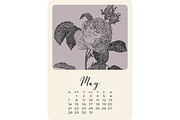Calendar with monochrome flowers, a Stationery Template by NatalyN (Thumbnail 6 of 13)
