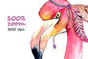 Boho flamingo Watercolor set, an Illustration by Evgeniia (Thumbnail 4 of 10)
