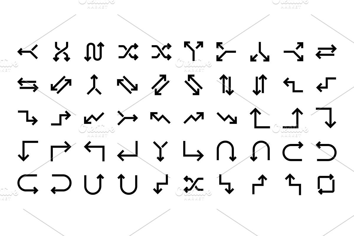 100 Arrow Glyph icon Set, an Outline Icon by shahsoft (Photo 8 of 8)