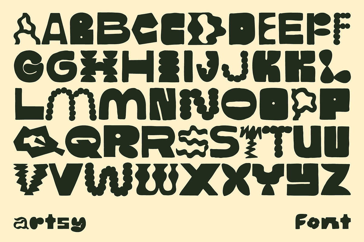 Artsy - Bold Hand-lettered Display, a Font by Studio Funshop by Kelli (Photo 6 of 11)
