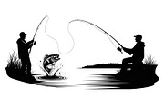 Fishing Silhouette Vector Bundle, an Illustration by hafijul (Thumbnail 5 of 51)