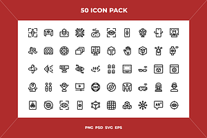 Virtual and augmented reality icons, an Outline Icon by Wencory