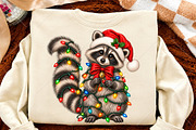 Cute Christmas Raccoon Patchwork PNG, a Seasonal Illustration by Canvas Craft (Thumbnail 4 of 6)
