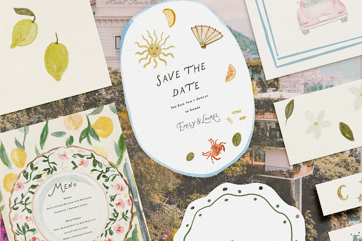 Handmade Wedding Watercolor & Frames, an Object Graphic by Laras Wonderland (Photo 2 of 11)