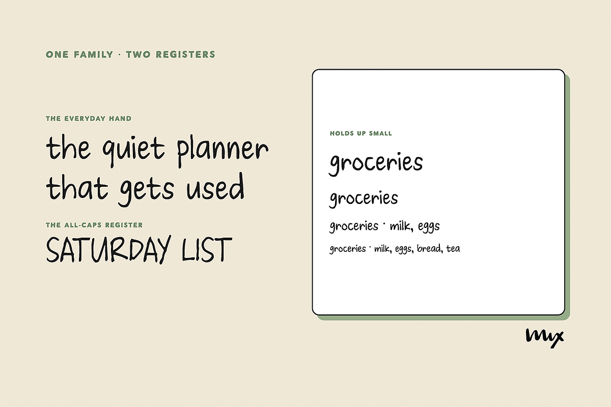 Mix Penny Press - Neat Handwriting, a Handwritten Font by Mix Fonts (Photo 4 of 10)