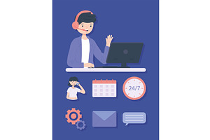 support and information, a Person Illustration by studiogstock
