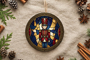 Stained Glass Nutcracker Ornament, a Seasonal Illustration by CrexoraLab (Thumbnail 2 of 3)