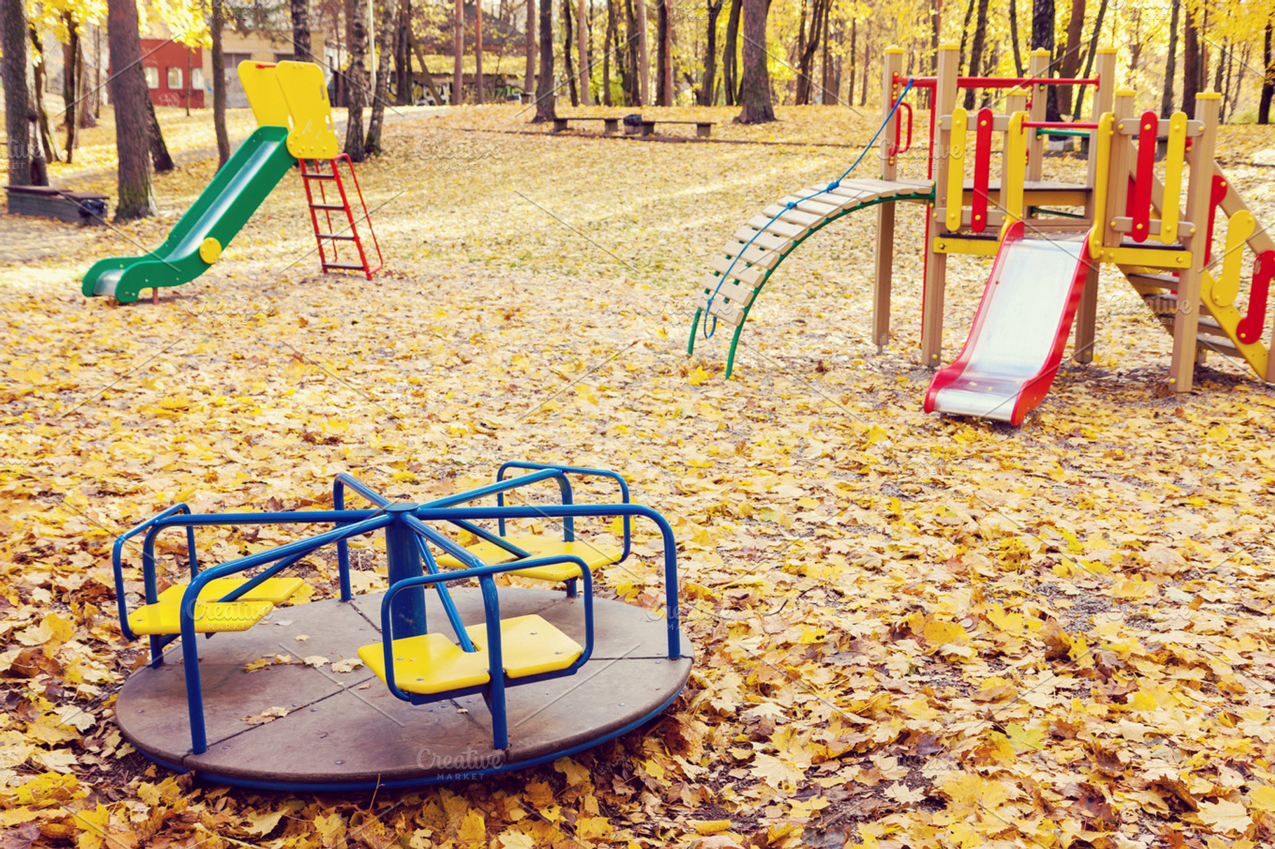 Empty playground at autumn, a School & Education Photo by BOOCYS