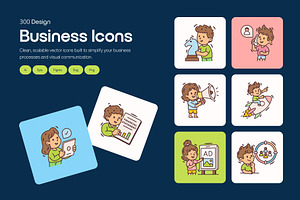 300 Business Flat Icons