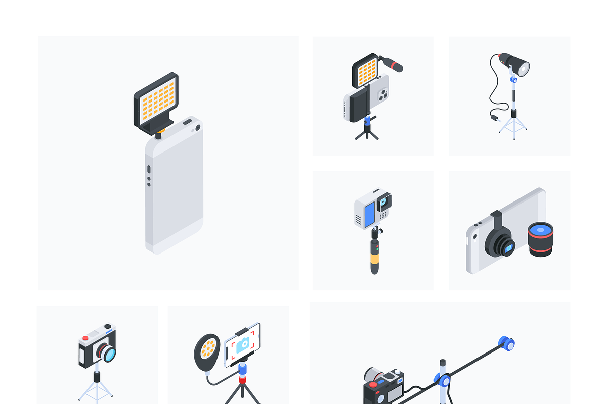 Animated Isometric Photography Icons, a Duotone Icon by Vectors Market (Photo 6 of 12)