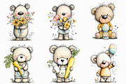 Whimsical Easter Teddy Bear Clipart, an Illustration by Libby Wishes (Thumbnail 4 of 7)