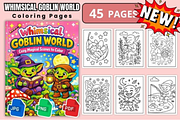Whimsical Goblin World Coloring Page, a Decorative Illustration by Ink Gallery (Thumbnail 1 of 3)