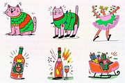 Retro Christmas Sublimation clipart, an Illustration by CreationArt (Thumbnail 3 of 6)