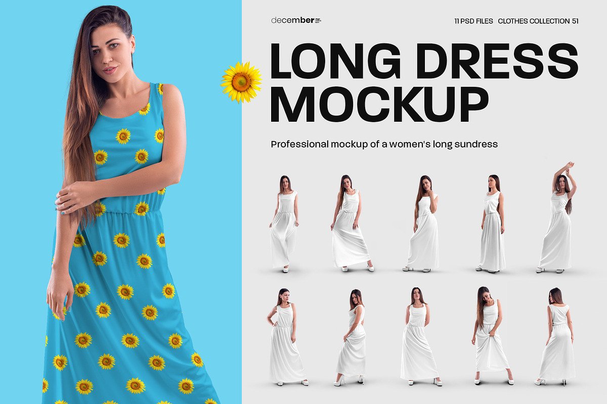 11 Women's Long Dress Mockups, an Apparel Mockup by Grow Design Craft Studio (Photo 1 of 6)