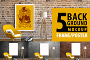 Frame/Poster Mockup Armchair Yellow, a Print Template by Milan Mockup (Thumbnail 1 of 5)