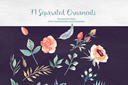 Watercolor Clipart - Reminiscence, a Decorative Illustration by BMACHINA Labs. (Thumbnail 9 of 13)