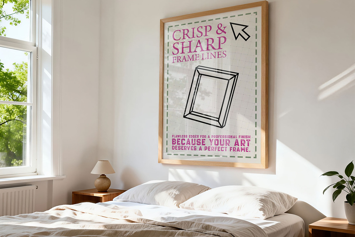 Bedroom ISO Poster Frame Mockup, a Mockup by DesignRocket (Photo 7 of 9)