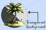 Whimsical Summer Palm Tree Clipart, an Illustration by Canvas Craft (Thumbnail 2 of 7)