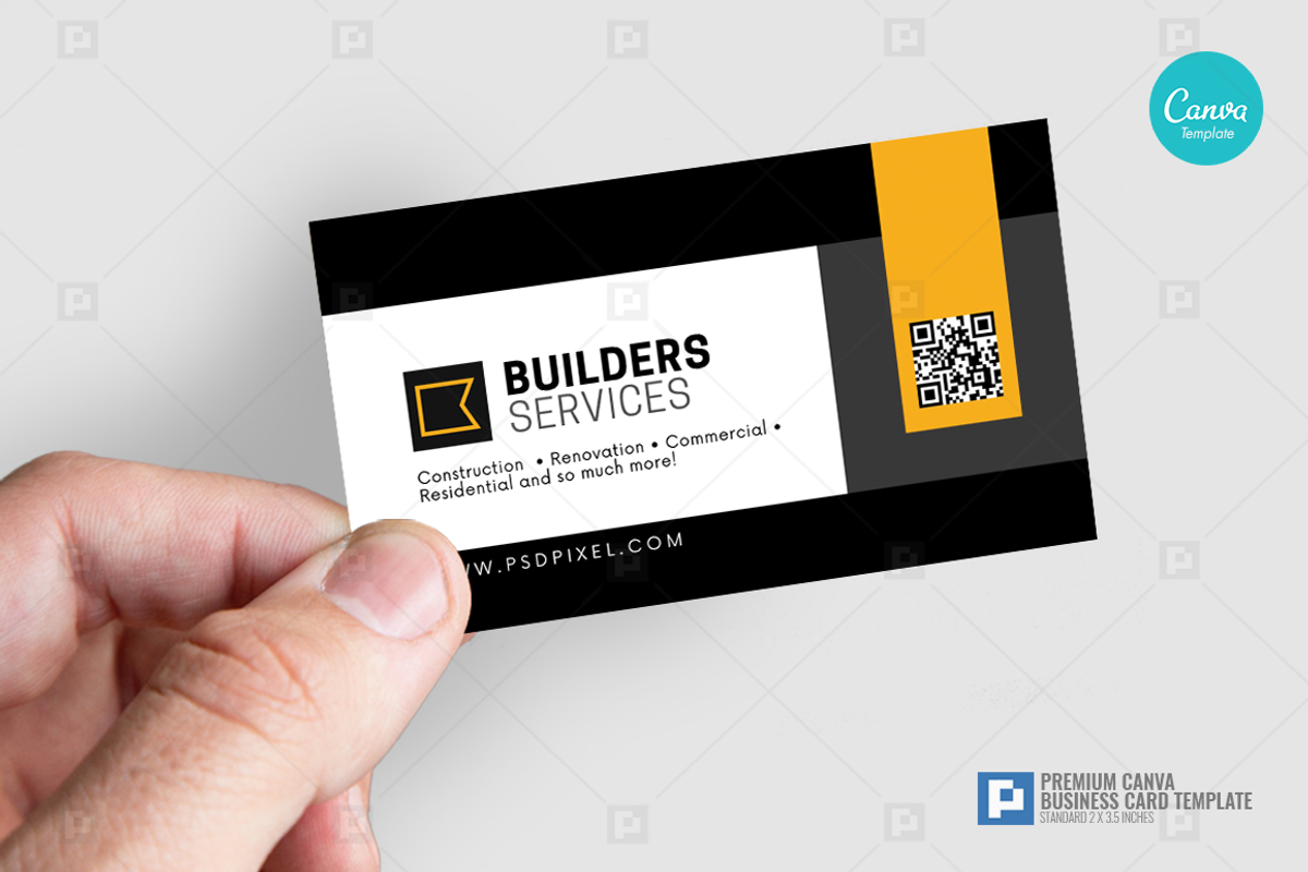 Construction Canva Business Card 15, a Business Card Template by PSDPixel (Photo 4 of 4)