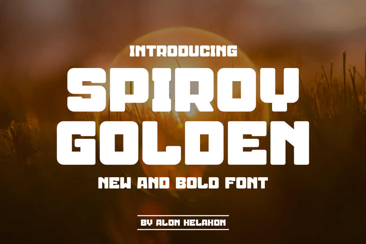 Spiroy Golden, a Sans Serif Font by alon kelakon (Photo 1 of 6)