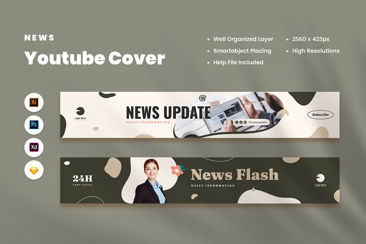 News Youtube Cover, a Social Media Template by Rahardi Creative (Photo 1 of 4)