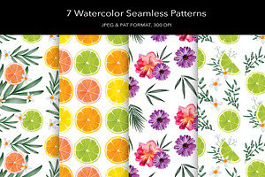 Citrus Watercolor Graphics Set