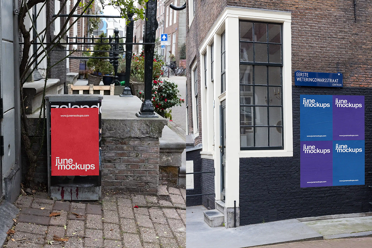 20+ Urban Poster Mockups Amsterdam, a Mockup by JuneMockups (Photo 9 of 11)