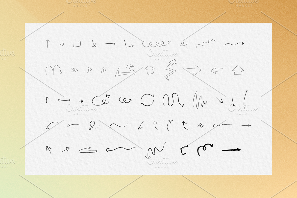 Arrows Hand-drawn Sketched Set, an Object Graphic by themelaunch (Photo 2 of 3)