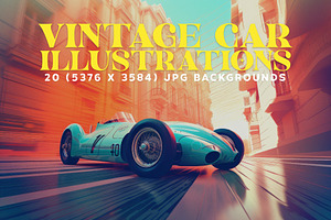 20 Vintage Car Illustrations