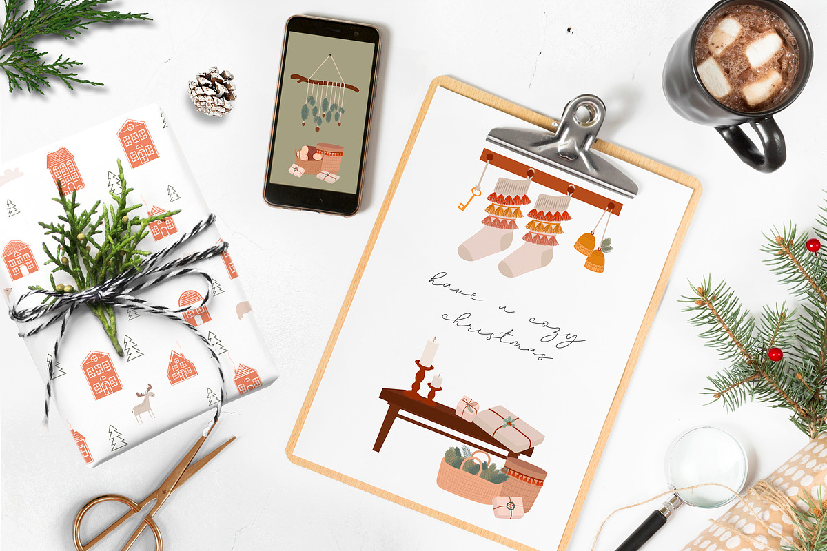 Boho Christmas, warm & cozy, a Seasonal Illustration by Mio Buono (Photo 15 of 17)