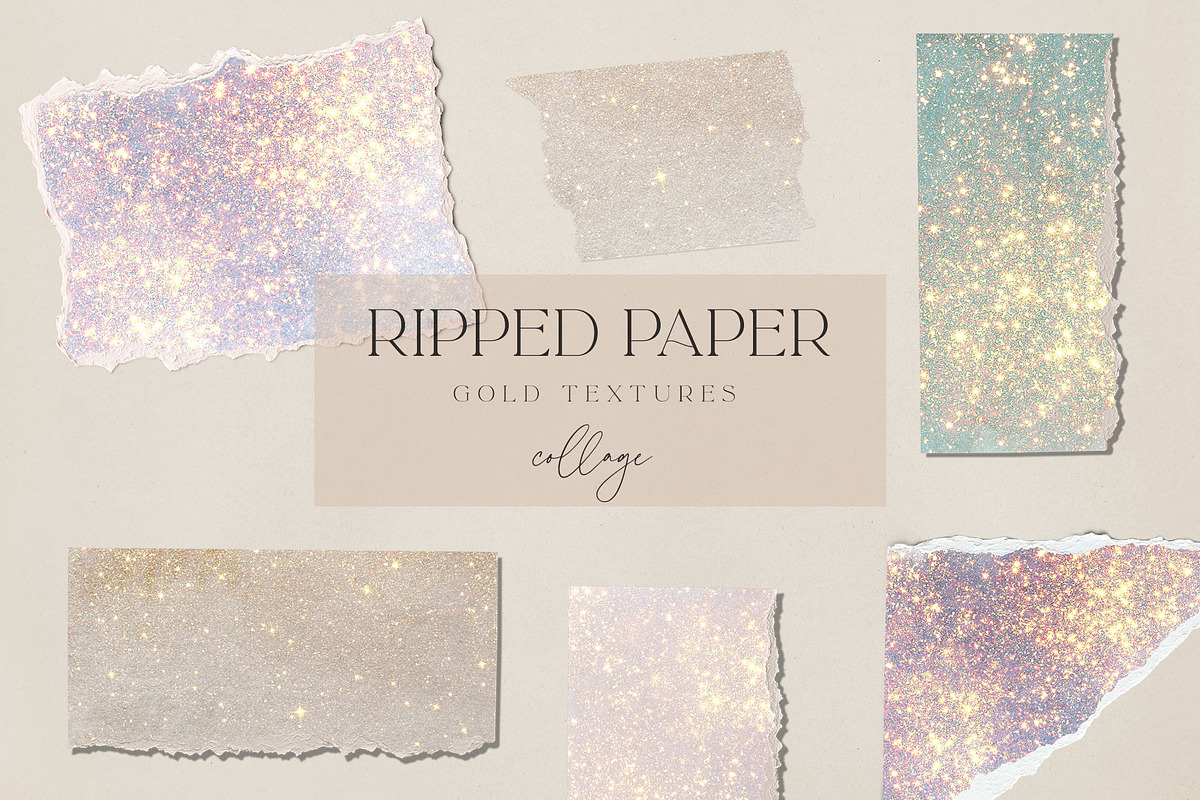Glitter Ripped Paper Collage, an Object Graphic by by creative paper (Photo 8 of 15)