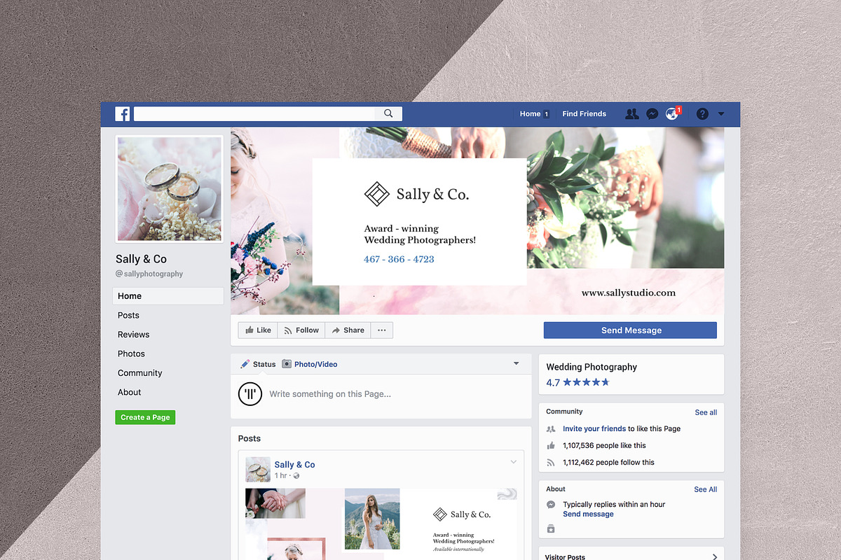 Marble Facebook Cover Pack, a Social Media Template by Crevo Studio (Photo 15 of 16)