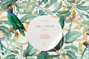 Mint Tropical Parrots Paper Pack