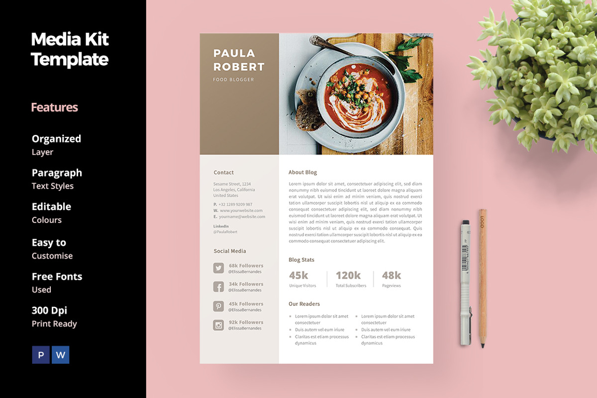 Media Kit Template for Blogger, a Social Media Template by ariodsgn (Photo 1 of 4)