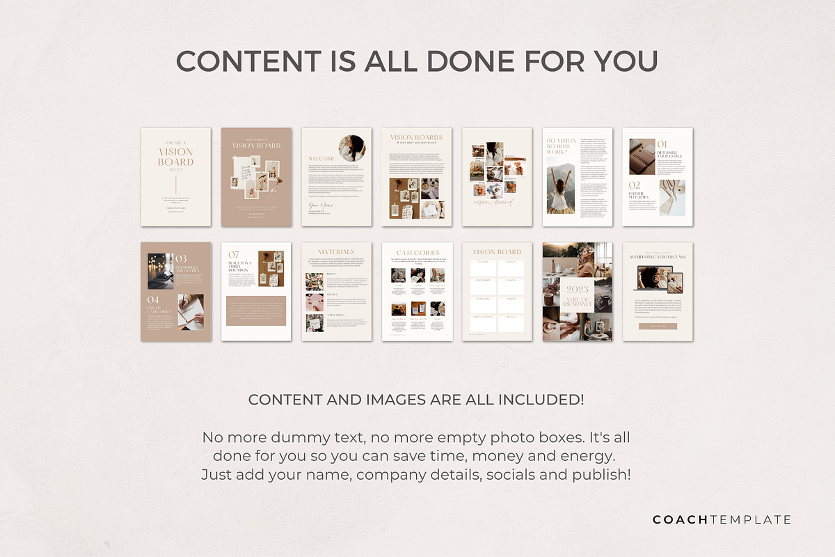 Vision Board eBook Template Canva, a Brochure Template by COACHTEMPLATE (Photo 4 of 9)