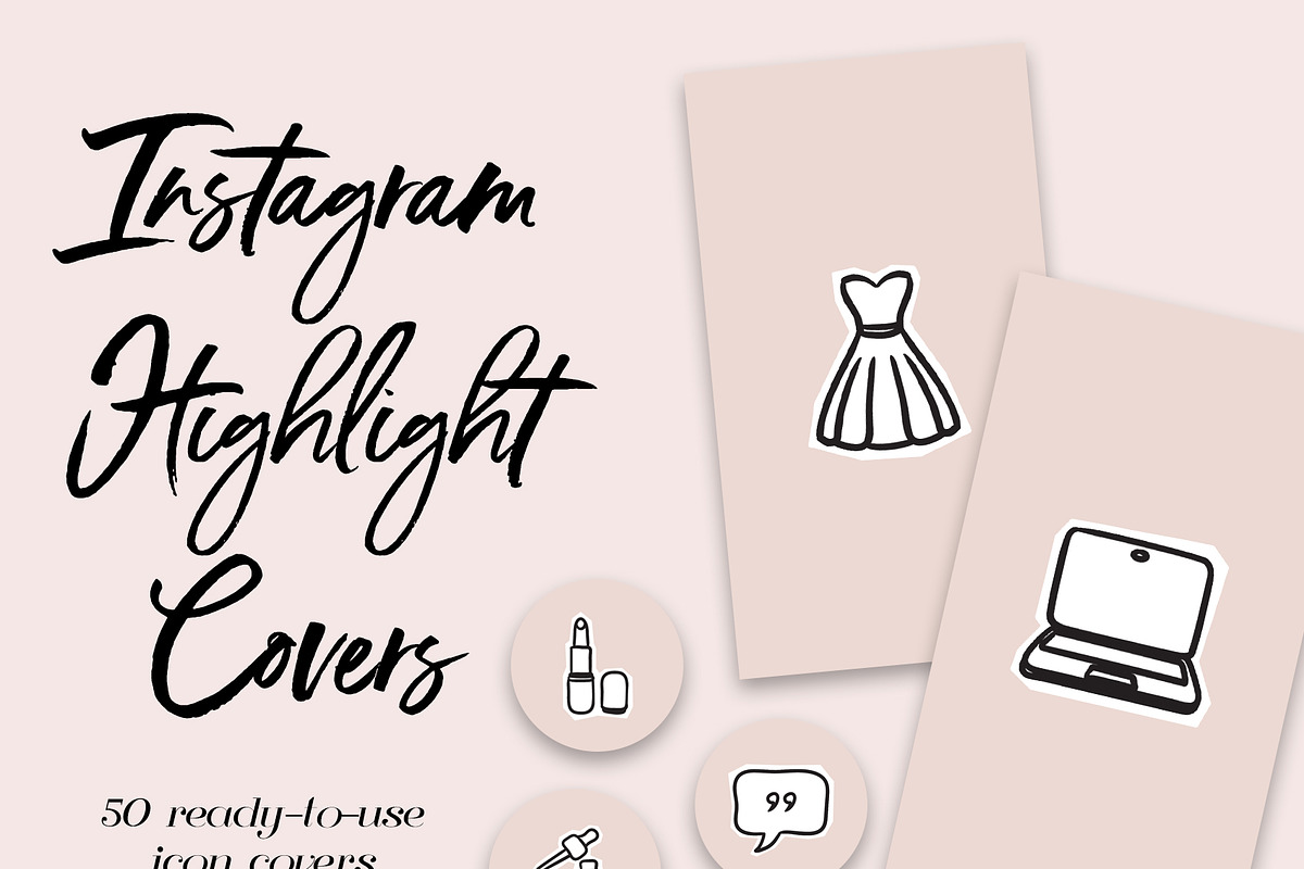 50 Instagram Story Highlight Covers, a Social Media Template by The Reverie Collective