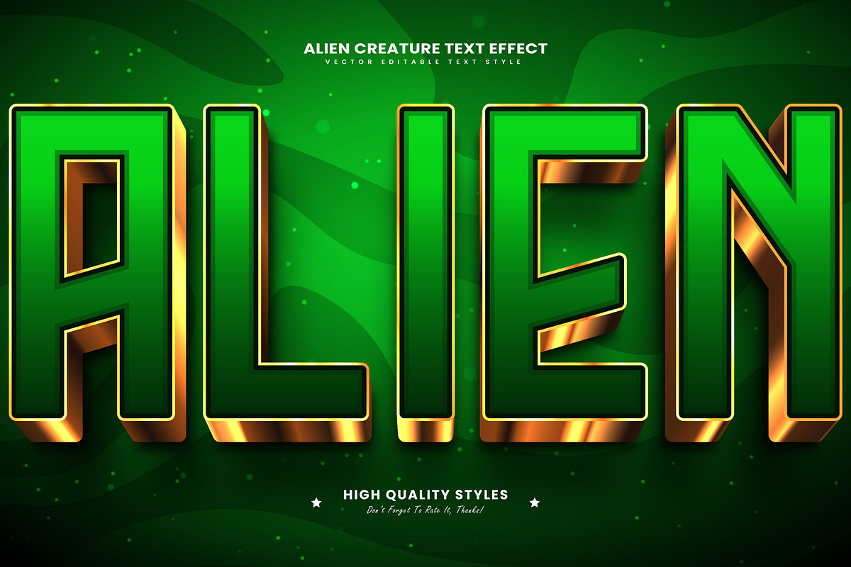 Alien Creature Editable Text Effect, a Layer Style Add-On by Niestart Creation (Photo 2 of 2)