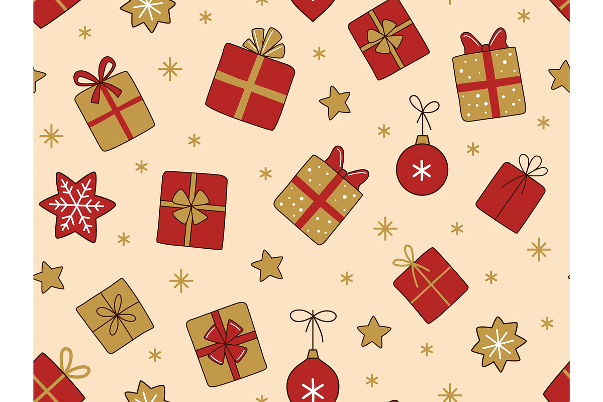 Elegant seamless Christmas patterns, a Graphic by Barsuk's Shop (Photo 4 of 10)