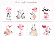 Valentine bunny kit, an Animal Illustration by Funnystore (Thumbnail 6 of 14)