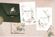 Pink watercolor flowers & herbs, an Illustration by Lisima (Thumbnail 2 of 11)